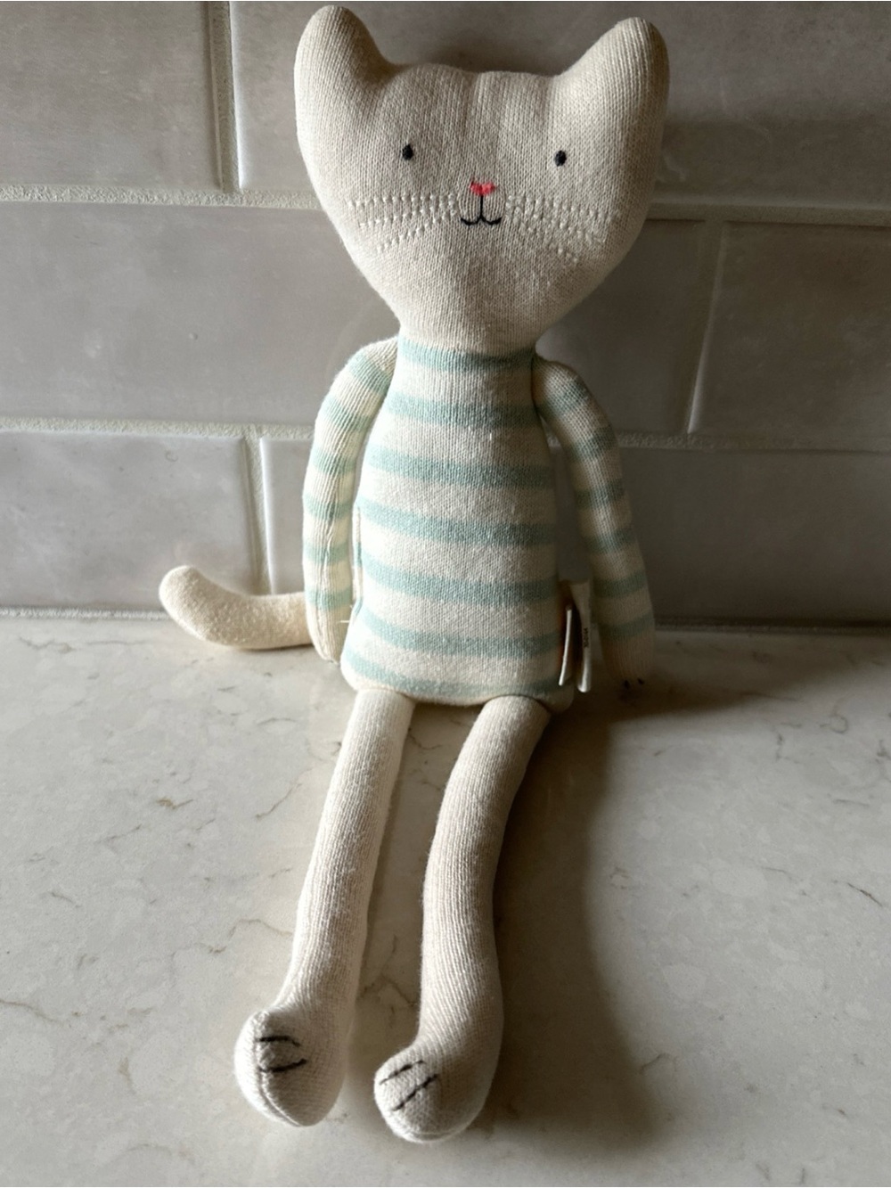 Meri Meri Chester Cat Anthropologie Plush White Striped Belly Organic Cotton